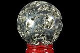Polished Pyrite Sphere - Peru #98008-1